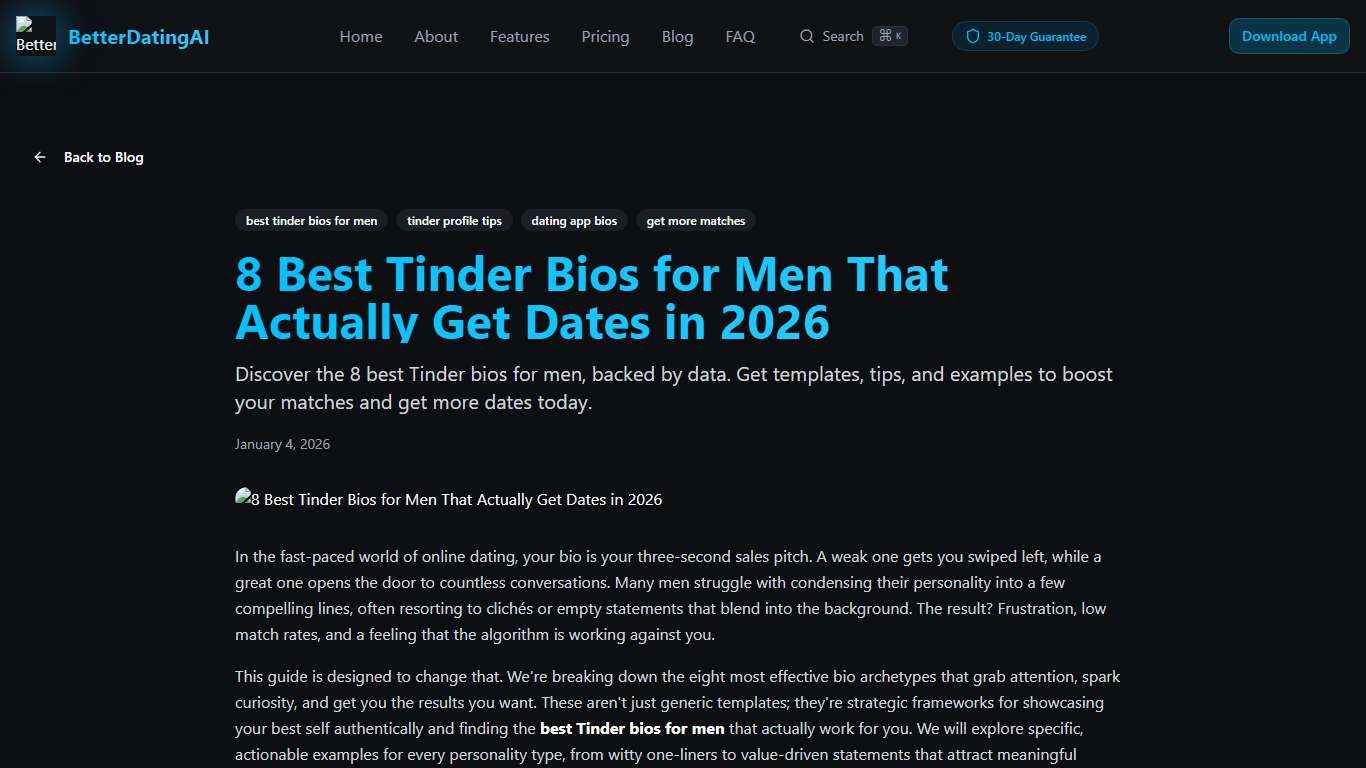 8 Best Tinder Bios for Men That Actually Get Dates in 2026 | BetterDatingAI Blog